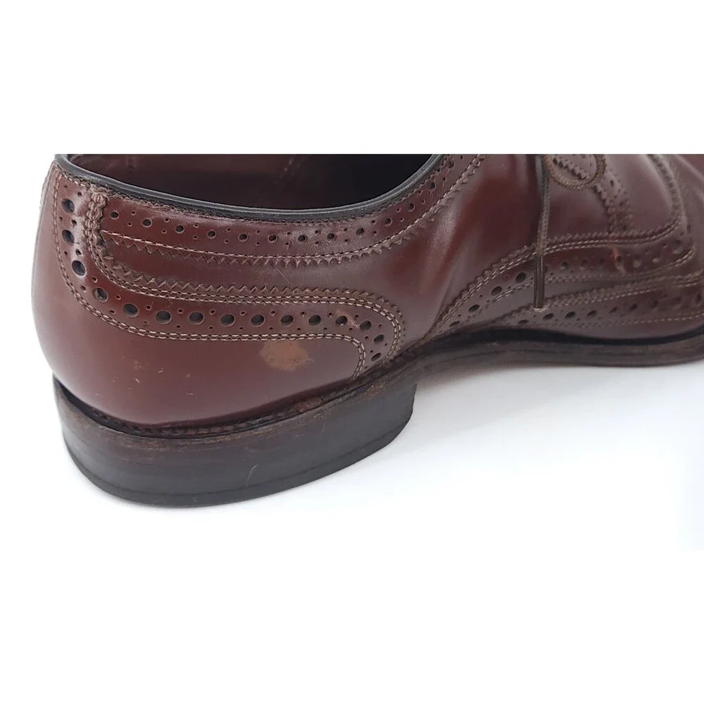 Allen Edmonds McAllister Wingtip Oxfords Men's 8 D Burgundy Leather Shoes 60600